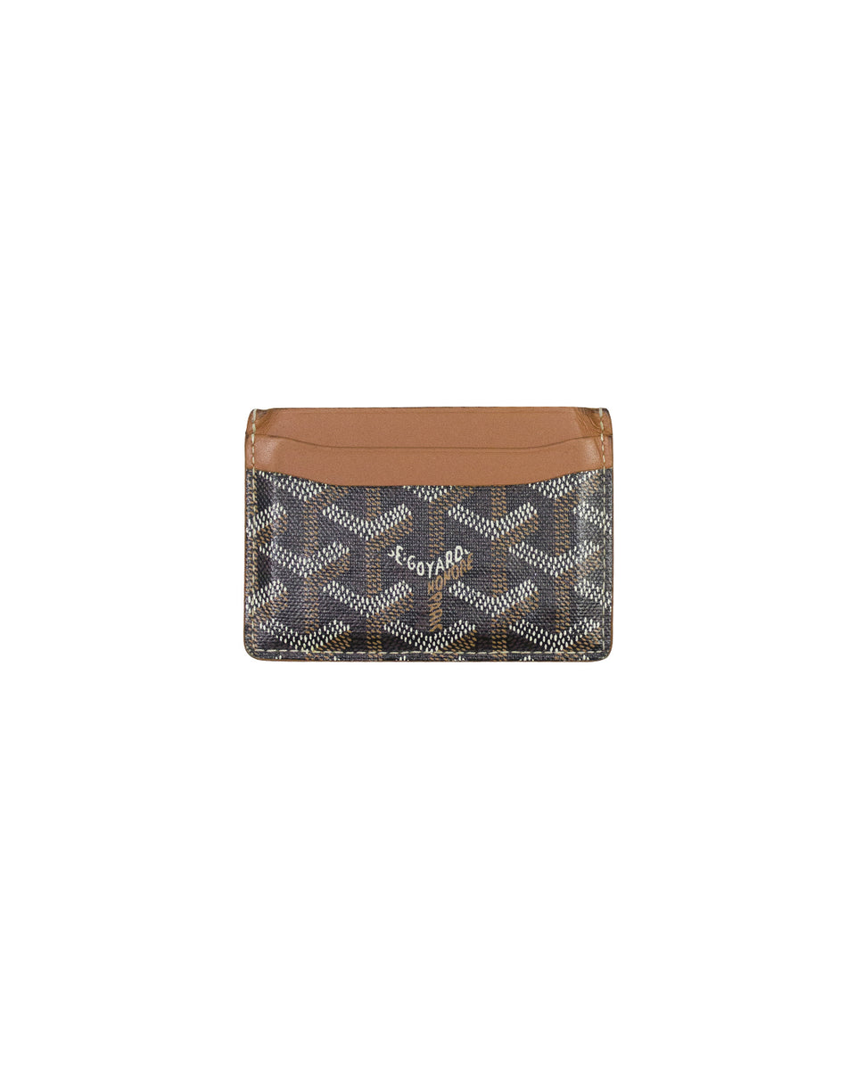 Goyard Saint Sulpice Card Holder Goyardine Black Tan