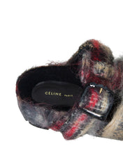 Load image into Gallery viewer, Celine Sandals Phoebe Philo Mohair Sandals Size 34 Paris Buckle Damage