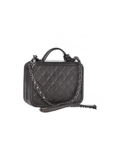 Chanel Caviar Quilted Filigree Vanity Case Back
