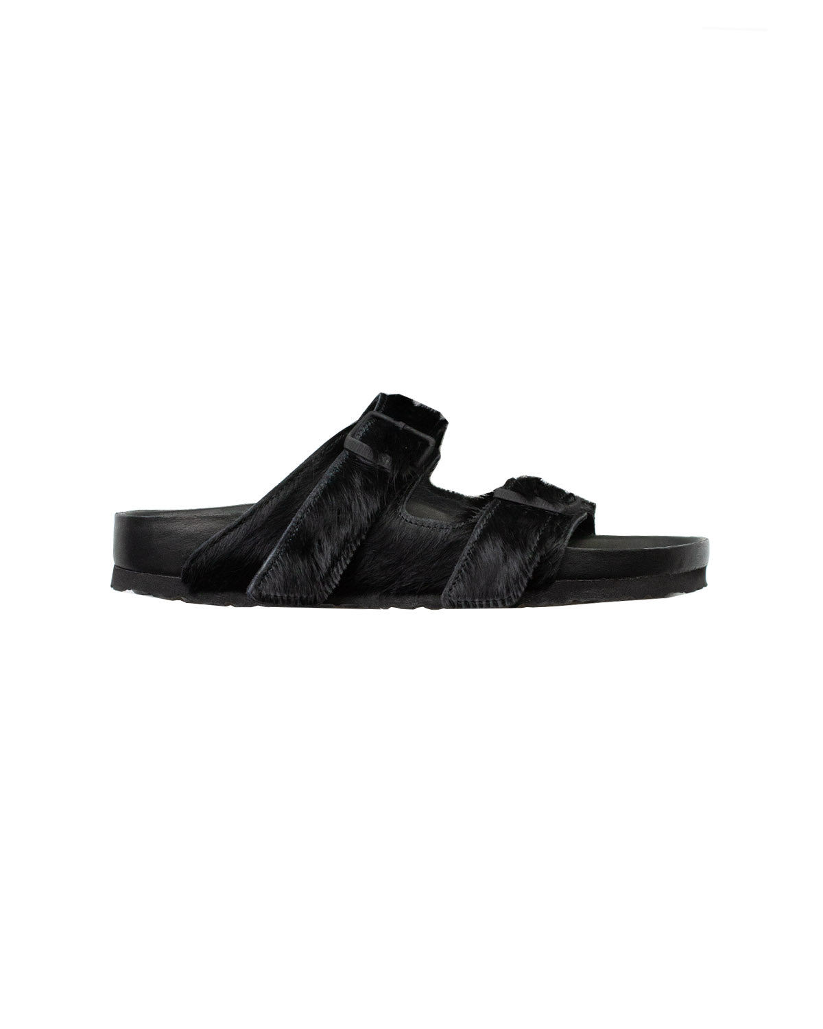 Rick Owens Birkenstock Arizona Fur Black Sandals Size 42 Paris