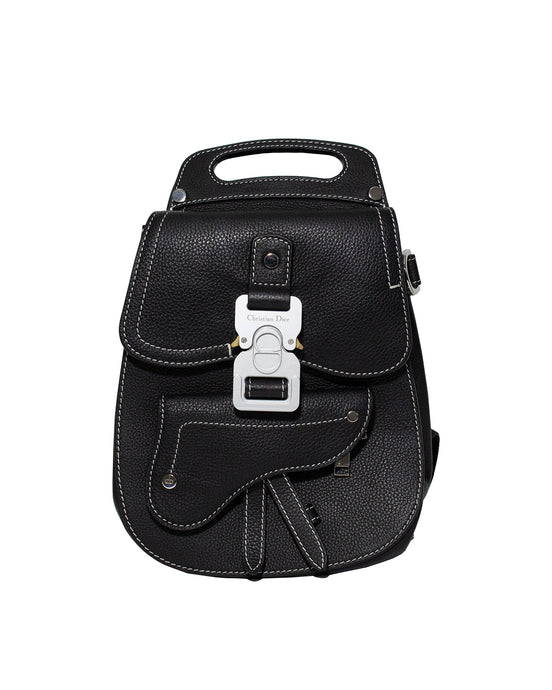 Dior Black Saddle Backpack by Kim Jones