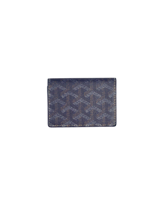 Goyard Bifold Card Holder Blue Wallet Paris Front