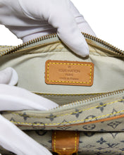 Load image into Gallery viewer, Vintage Louis Vuitton Juliette Mini Lin Denim Crossbody Bag Leather Branding Stamp