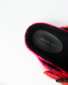 Celine mohair boxy sandals magenta size 36 celíne paris stamp