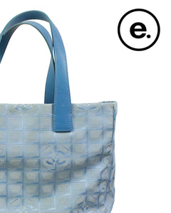 Chanel Sport Line Tote Bag Light Blue Handle 