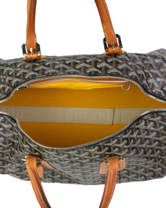 Goyard Croisiere 45 Duffle Travel Bag Yellow Canvas Leather Gym