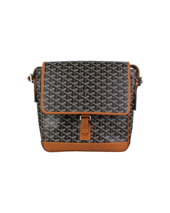 Goyard Grand Bleu MM Black and Brown Messenger Bag