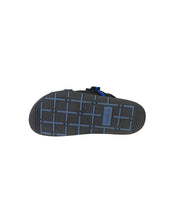Load image into Gallery viewer, Visvim Christo Black and Blue Stripe Sandals Left Bottom