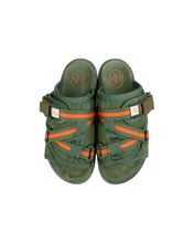 Load image into Gallery viewer, Visvim Christo Striped Sandals Olive Green and Orange Size XS Front